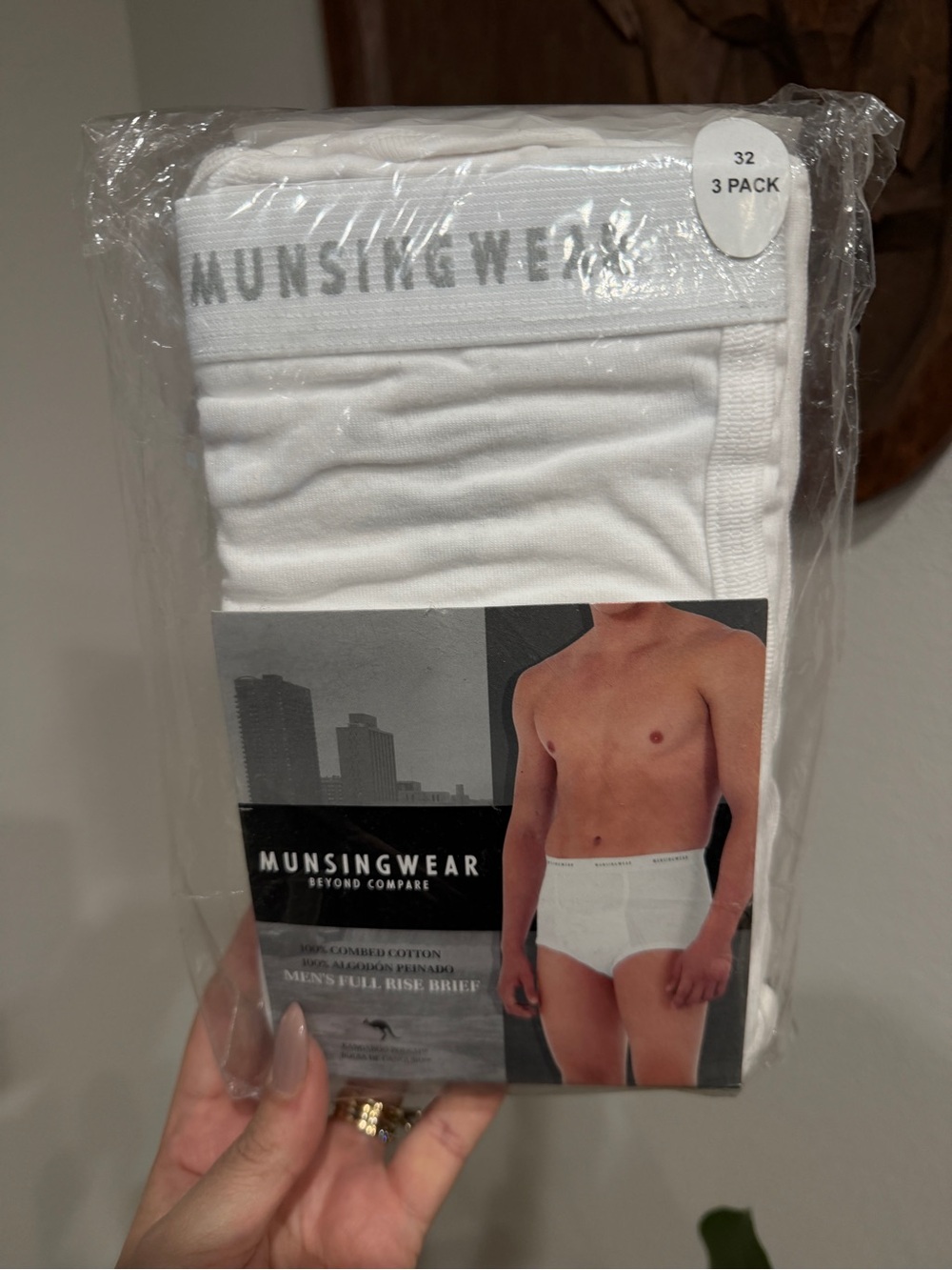 Vintage Munsingwear Men’s Size 32 Full Rise Briefs 3 Pack Kangaroo Pouch NOS